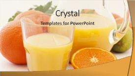  Presentation with orange juice - Colorful slides enhanced with flagon - orange juice with pitcher backdrop and a lemonade colored foreground