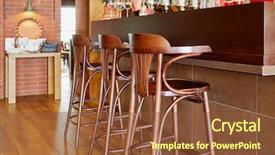  Presentation with beverages - Beautiful presentation design featuring flagon - three tall wooden stools backdrop and a tawny brown colored foreground