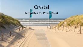  Presentation with sea - Slide deck with flagpole - entrance through the dunes background and a light blue colored foreground