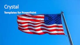  Presentation with united states flag - PPT theme with flagpole - flag of the united states background and a teal colored foreground