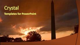  Presentation with united states - Amazing presentation having flagpole - silhouette of washington monument backdrop and a tawny brown colored foreground