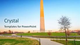  Presentation with geroge washington - Cool new presentation design with flagpole - washington monument in washington dc backdrop and a sky blue colored foreground