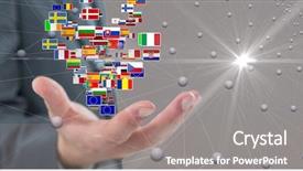  Presentation with connecting dots - Theme featuring flags and connecting dots background and a gray colored foreground