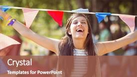  Presentation with festival music - Colorful presentation design enhanced with flags at a music backdrop and a red colored foreground