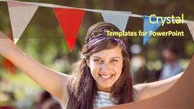  Presentation with free music - Slide deck having flags at a music background and a tawny brown colored foreground