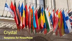  Presentation with vienna - PPT theme having flags at the hq background and a tawny brown colored foreground