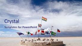  Presentation with world flags - Presentation design with flags at the salar de background and a lemonade colored foreground