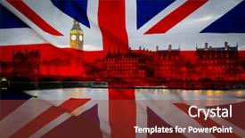  Presentation with union jack - Presentation enhanced with flags britain - british union jack flag background and a tawny brown colored foreground