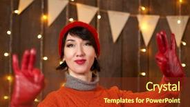  Presentation with red christmas holiday illustration - Colorful slide set enhanced with christmas lights and flags holiday backdrop and a  colored foreground