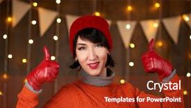  Presentation with christmas lights - Presentation having christmas lights and flags holiday background and a tawny brown colored foreground