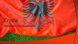  Presentation with albania - Amazing PPT layouts having flags of albania on green backdrop and a  colored foreground