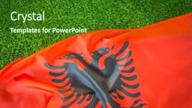  Presentation with albania - Theme consisting of flags of albania on green background and a  colored foreground