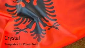  Presentation with albania - Theme consisting of flags of albania on green background and a  colored foreground