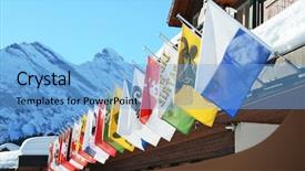  Presentation with alps - Colorful slide deck enhanced with flags of all swss cantons backdrop and a light blue colored foreground