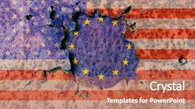  Presentation with america - Colorful slide set enhanced with flags of america and europa backdrop and a coral colored foreground