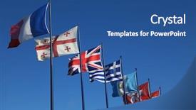  Presentation with outdoors - Amazing PPT theme having young couple relax on trolltunga happy girl enjoy beautiful lake and good weather in norway backdrop and a dark gray colored foreground.