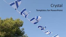  Presentation with globe flags - Beautiful presentation theme featuring flags of israel backdrop and a light blue colored foreground