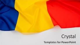  Presentation with romania - Audience pleasing PPT theme consisting of flags of romania backdrop and a  colored foreground