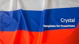  Presentation with russia flag - Presentation design having flags of russia background and a navy blue colored foreground