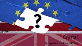  Presentation with brexit britain exit - Presentation theme enhanced with flags of the united kingdom background and a violet colored foreground