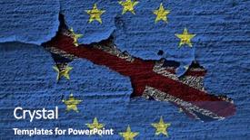  Presentation with brexit britain exit - Presentation enhanced with flags of the united kingdom background and a ocean colored foreground