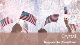  Presentation with patriotic usa - Cool new presentation with flags of the usa america backdrop and a coral colored foreground