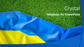  Presentation with ukraine - PPT theme with flags-of-ukraine-on-green background and a forest green colored foreground