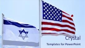  Presentation with israel - Presentation design with flags of usa and israel background and a sky blue colored foreground