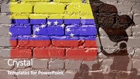  Presentation with brick wall - Colorful PPT layouts enhanced with flags of venezuela is painted backdrop and a coral colored foreground