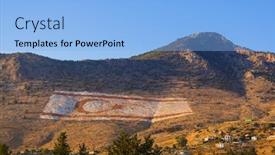  Presentation with hill - Beautiful slide deck featuring flags-on-a-hill backdrop and a light blue colored foreground