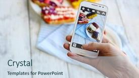  Presentation with mobile network - Theme consisting of flags on mobile phone background and a sky blue colored foreground