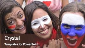  Presentation with usa soccer - Presentation theme consisting of flags volleyball - group of happy usa soccer background and a tawny brown colored foreground