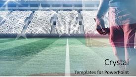  Presentation with golf player playing - Presentation theme enhanced with flags volleyball - player holding rugby helmet background and a  colored foreground