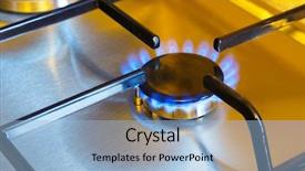  Presentation with blue gas flame - Cool new theme with flagstone - flames of gas - kitchen backdrop and a light blue colored foreground