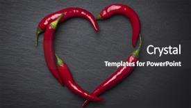  Presentation with shape heart - Slide deck with flagstone - red chili peppers in heart background and a dark gray colored foreground
