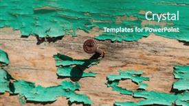  Presentation with old wood planks - PPT layouts enhanced with flakes - old painted wood planks texture background and a ocean colored foreground