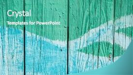  Presentation with old wood planks - PPT theme consisting of flakes - old painted wood planks texture background and a teal colored foreground