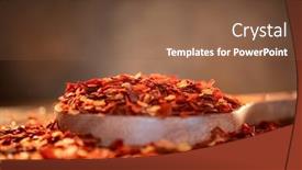  Presentation with close up wooden decking - Cool new presentation design with flakes-of-red-hot-chili backdrop and a tawny brown colored foreground