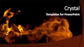  Presentation with blue flame fire - Audience pleasing theme consisting of flame against a black background backdrop and a black colored foreground