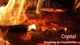  Presentation with campfire - Slides having flame and heat campfire fire background and a wine colored foreground