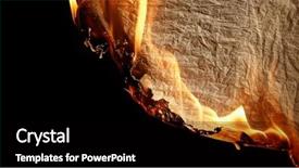  Presentation with flame - Audience pleasing presentation design consisting of flame border - burning old paper on black backdrop and a black colored foreground