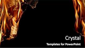  Presentation with burning paper - Beautiful presentation theme featuring flame border - burning old paper on black backdrop and a black colored foreground
