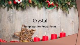  Presentation with christmas advent - PPT layouts featuring flame border - christmas decoration background with four background and a soft green colored foreground