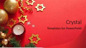  Presentation with flame - Amazing PPT theme having flame border - christmas decorations on red background backdrop and a red colored foreground