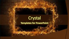  Presentation with frame border - Theme featuring flame border - empty frame with fire background and a tawny brown colored foreground