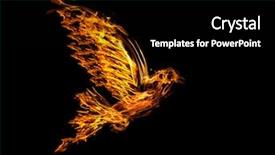  Presentation with dove - PPT theme with flame flying dove isolated background and a black colored foreground