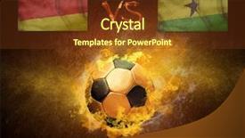  Presentation with ghana - Amazing PPT theme having flame game germany and ghana backdrop and a tawny brown colored foreground