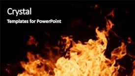  Presentation with bonfire - Presentation theme with flame in the night background background and a  colored foreground