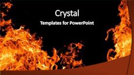  Presentation with flame - Cool new PPT theme with flame isolated on black background backdrop and a black colored foreground