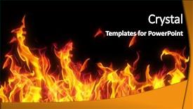  Presentation with flame - PPT theme enhanced with flame isolated over black background background and a black colored foreground